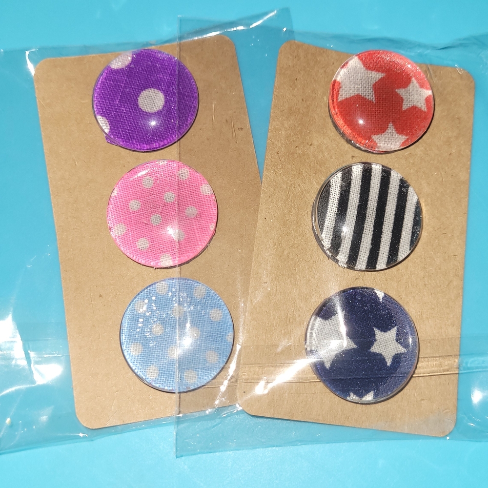Starry and Striped Kids Hair Button Set